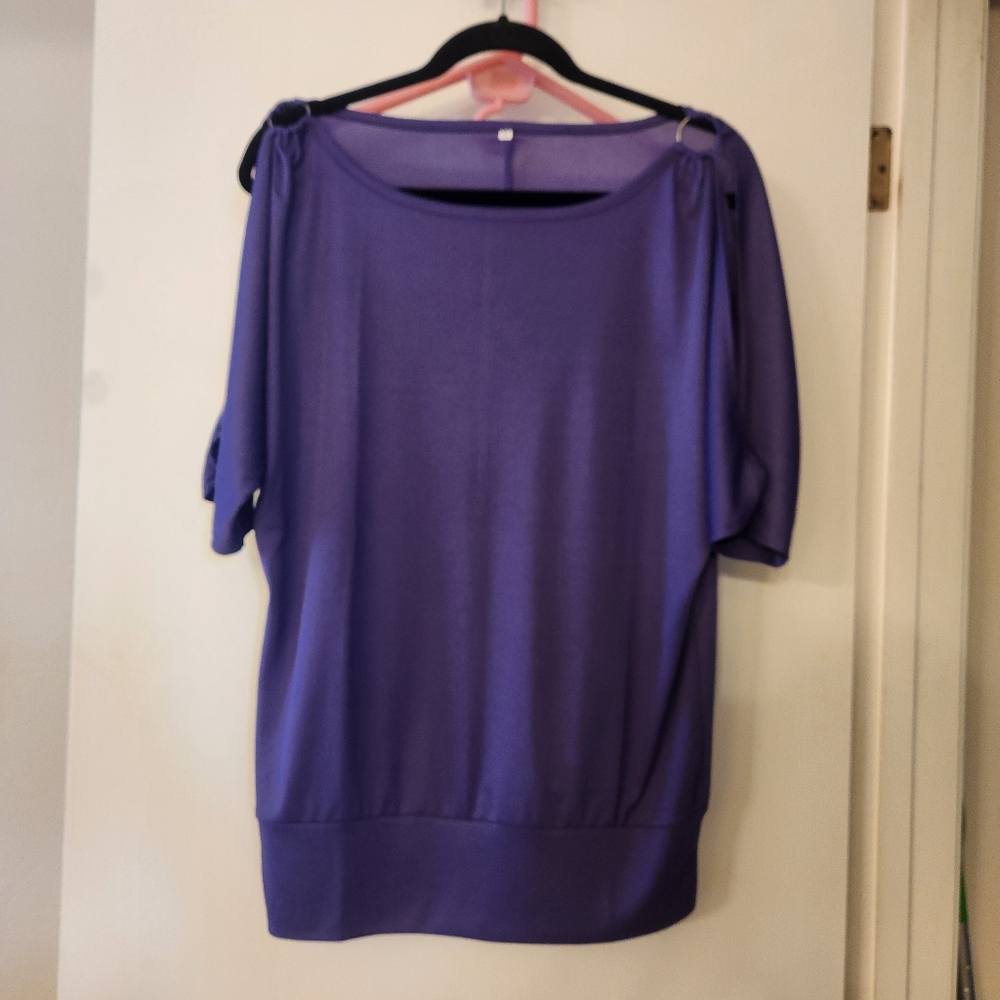Purple Cold Shoulder Blouse